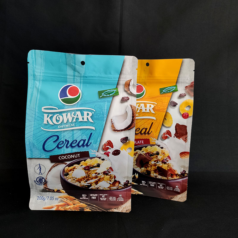 Customized Printed Flat Bottom Resealable Zip Lock Sealed Bag Flat Bottom Pouch Eight Side Sealing Bags