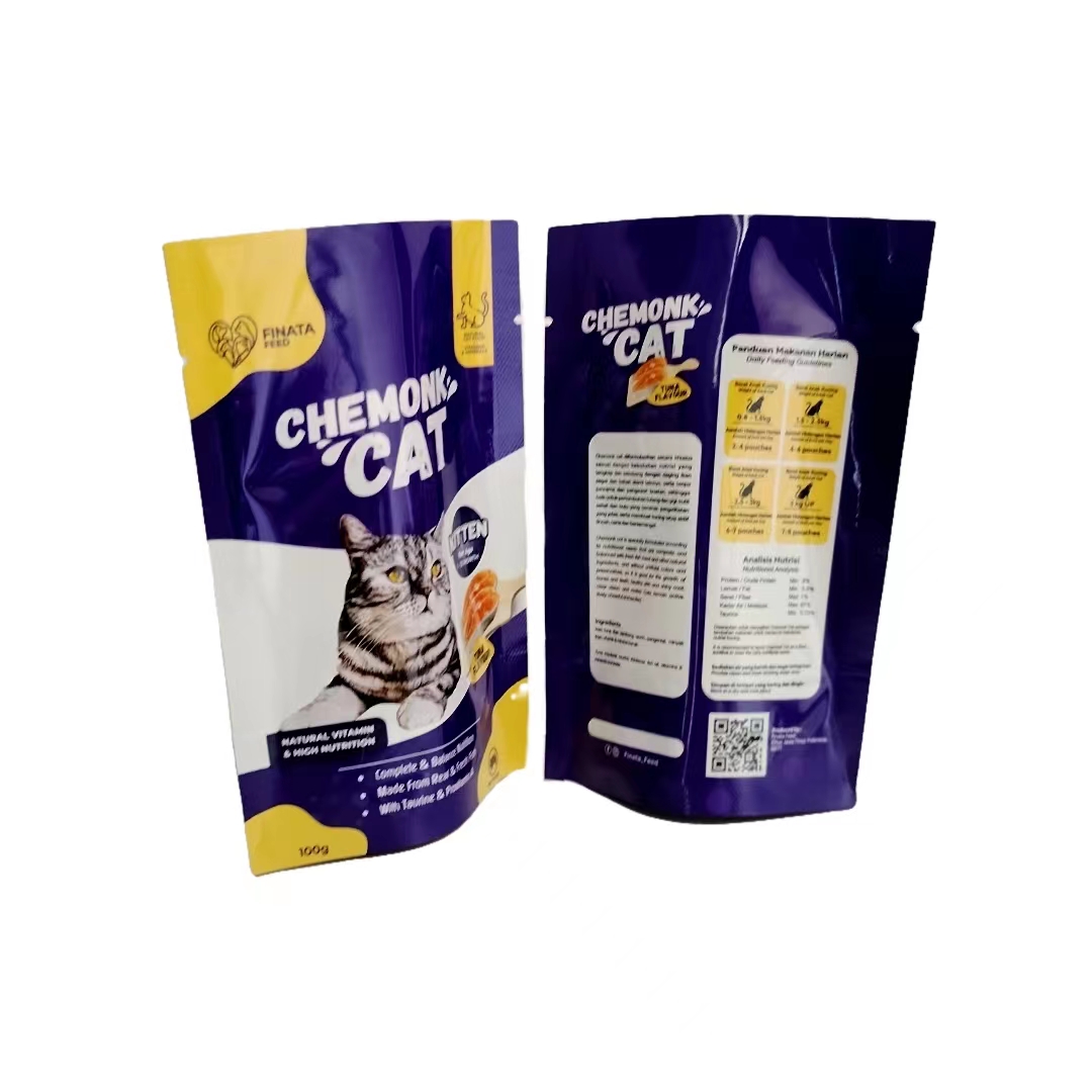 Low price Custom Pet food stand up pouch plastic cat food packaging
