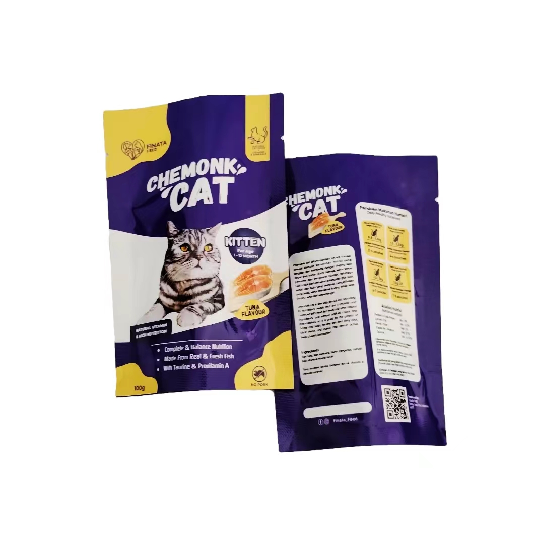 Low price Custom Pet food stand up pouch plastic cat food packaging